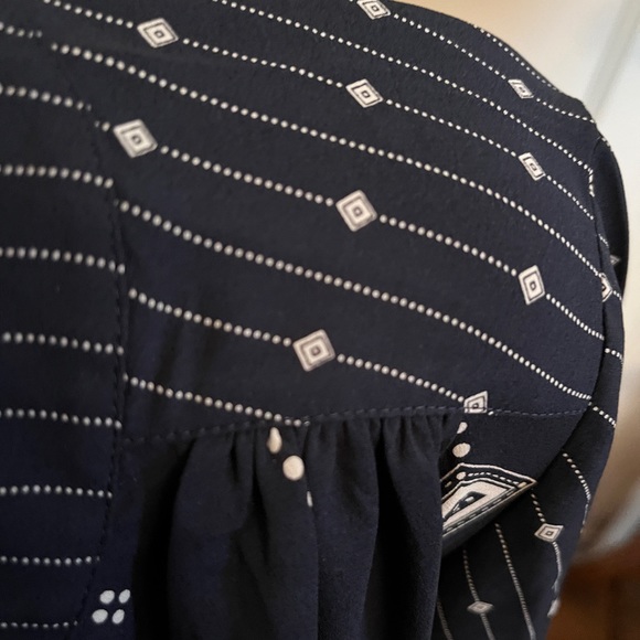 Ann Taylor Loft Belted Navy Geometric and Floral Dress NWT - Picture 8 of 16